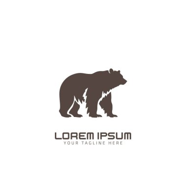 Ayı logo vektör çizimi, amblem simgesi tasarımı