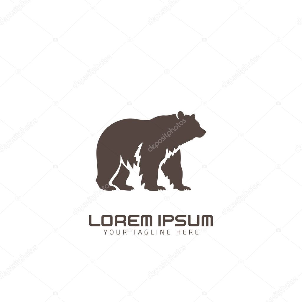 Bear logo vector illustration, emblem icon design
