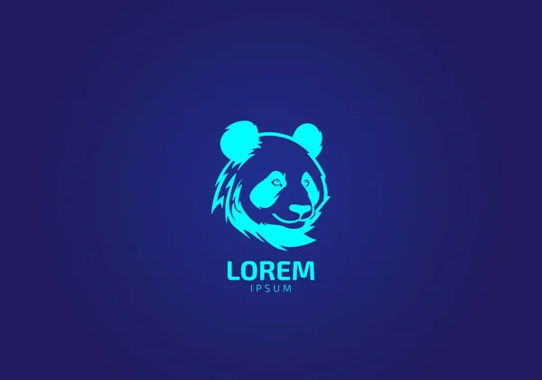 Panda Logo Vektor Icon Vorlage Auf Blauem Hintergrund — Stockvektor