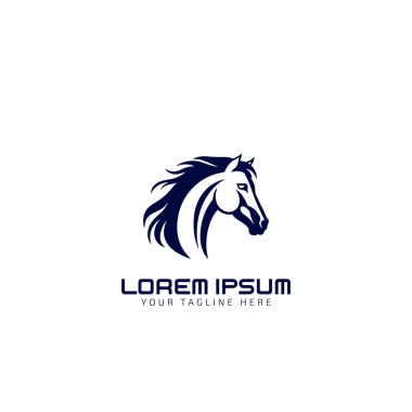 Bir at logosu simgesinin baş silueti