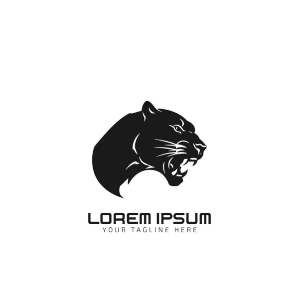 stock vector cougar mountain lion tiger cheetah black panther logo icon vector illustration