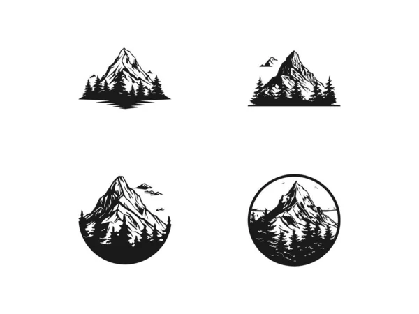 Εικονογράφηση Διάνυσμα Ορεινού Λογότυπου Πρότυπο Ορεινού Λογότυπου Εικονίδιο Ορεινού Συνόλου — Διανυσματικό Αρχείο