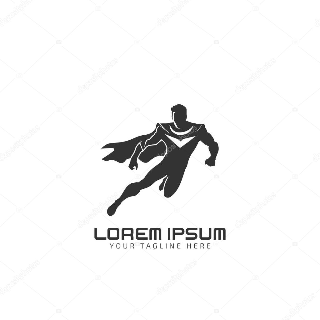 Super man minimal logo vector