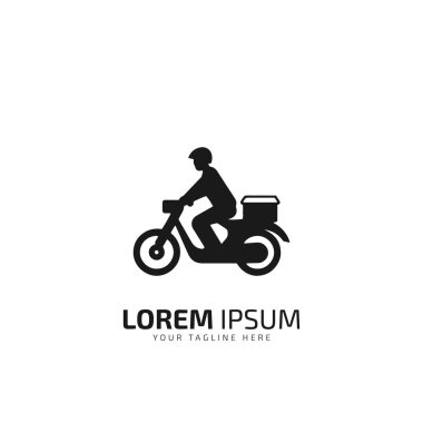 Scooter motorlu ekspres dağıtım logo vektör şablonu