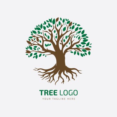 Ağaçların logo simgesi. Vektör resimleme şablonu