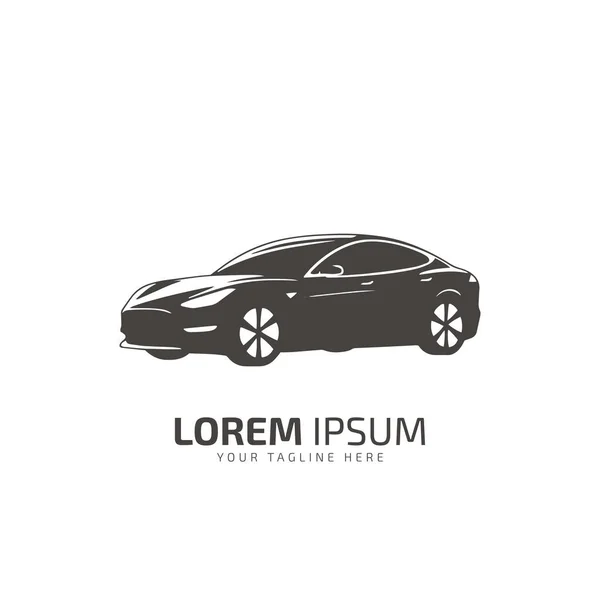 Automotive Sport Auto Corsa Logo Modello Design Nero Silhouette Isolato — Vettoriale Stock