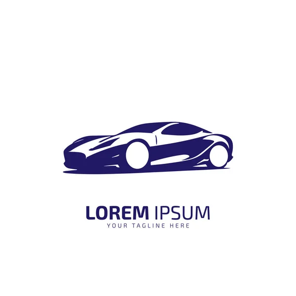 Automotive Sport Auto Corsa Logo Modello Design Silhouette Isolato Sfondo — Vettoriale Stock