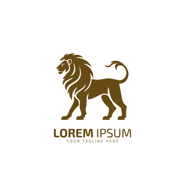 Design Modelo Logotipo Leão Ilustração Vetorial Fundo Branco —  Vetores de Stock