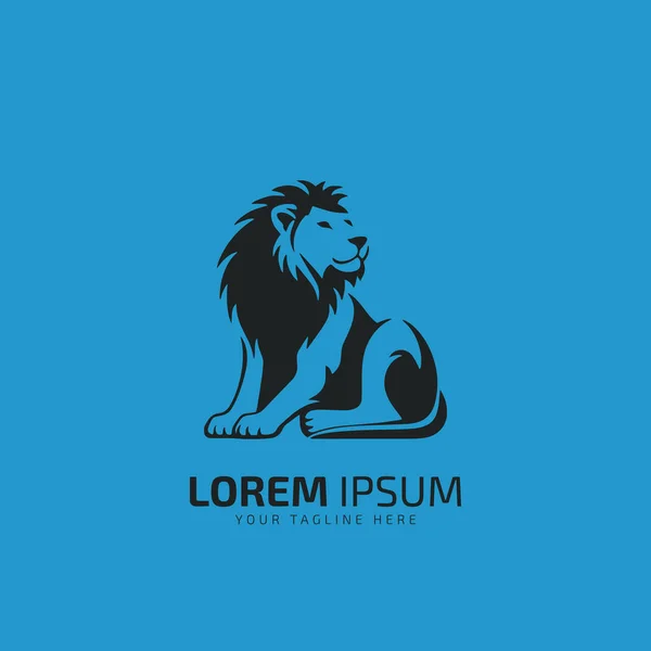 Lion Logo Template Design Ícone Vetor Ilustração Silhueta Isolada Fundo — Vetor de Stock