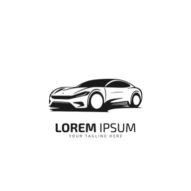 Araba logosu araba silueti araba izole vektör çizimi