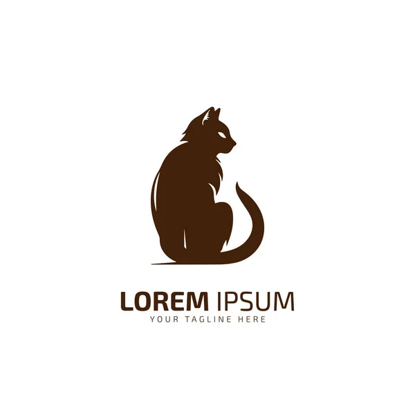 Gato Logotipo Ícone Gato Silhueta Gato Isolado Vetor Ilustração Design — Vetor de Stock