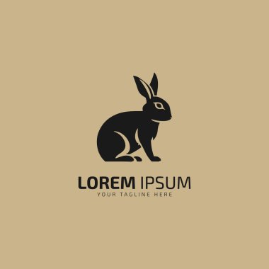 Paskalya tavşanlarının silueti logo, tavşan logo vektör simgesi izole.
