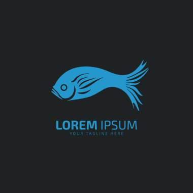 Taze balık suyu logosu vektör tasarım şablonu