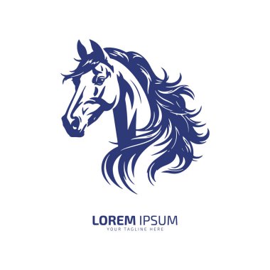 at başı logo ikonu vektör çizim şablonu silueti izole edilmiş sembol