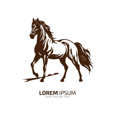 at logosu çizim tasarımı şablonu silueti izole edilmiş sarı at sembolü