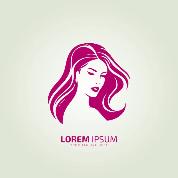 Mulher Logotipo Ícone Senhora Estilo Vetor Ilustração Jovem Menina Logotipo —  Vetores de Stock