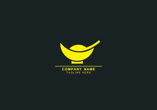 Abstracte Minimale Kruidenkom Met Lepel Logo Voor Bedrijf — Stockvector