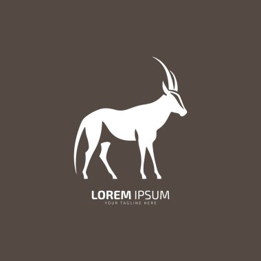 Afrika antilobu logo vektörü Kahverengi arkaplanda dur.