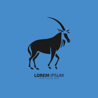 Oryx logo simgesi vektörü Mavi arkaplanda dur.