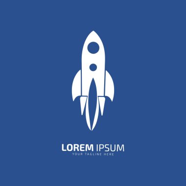 Hayalgücü Roketi Silueti Logo Vektörü Vizyon İdeallerini Çağırıyor.