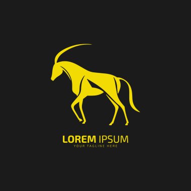 Wilderness 'tan Kimlik Oryx Logo Siluet Vektörü Eşsiz Marka Anlatımına