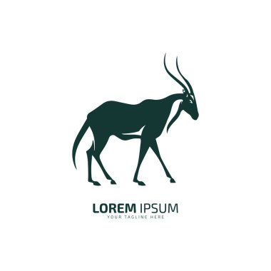 Rüzgâr süpürgesi Majesteleri Oryx Logo Siluet Vektörü, Verimsiz Markanın Gücü Sembolü