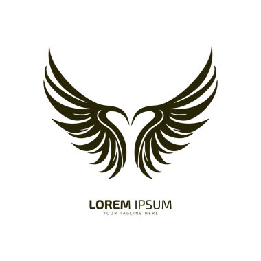 kanat logosu, kanat simgesi, kanat vektörü, kanat silueti izole edildi