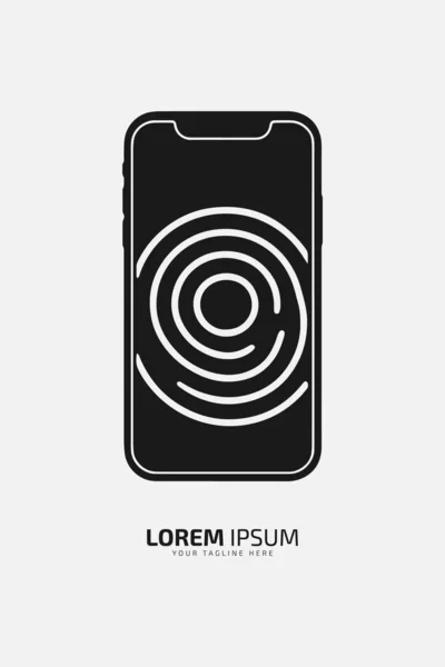 Иконка Логотипа Смартфона Векторный Силуэт Телефона Иконкой Линии Телефоне — стоковый вектор