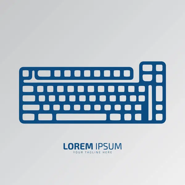 最小或抽象的计算机键盘图标矢量图标轮廓分离在白色背景 — 图库矢量图片