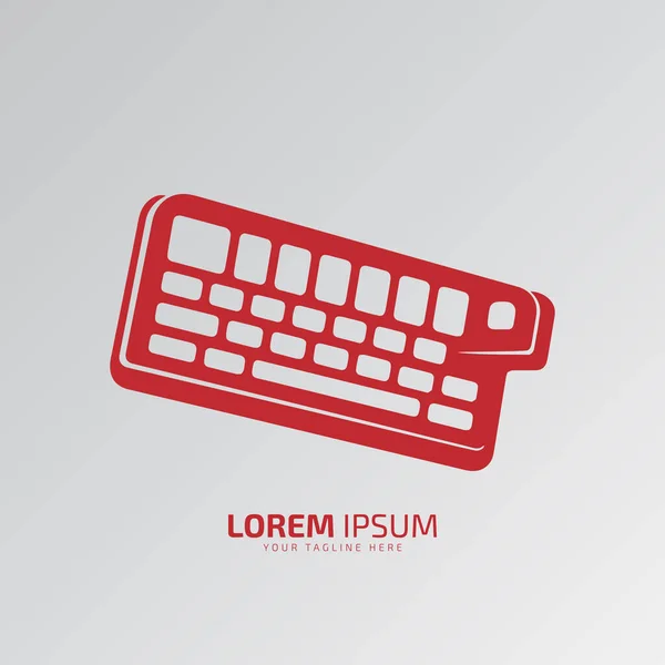 Minimale Tastatur Logo Vektorsymbolsilhouette Isoliert Auf Weißem Hintergrund — Stockvektor