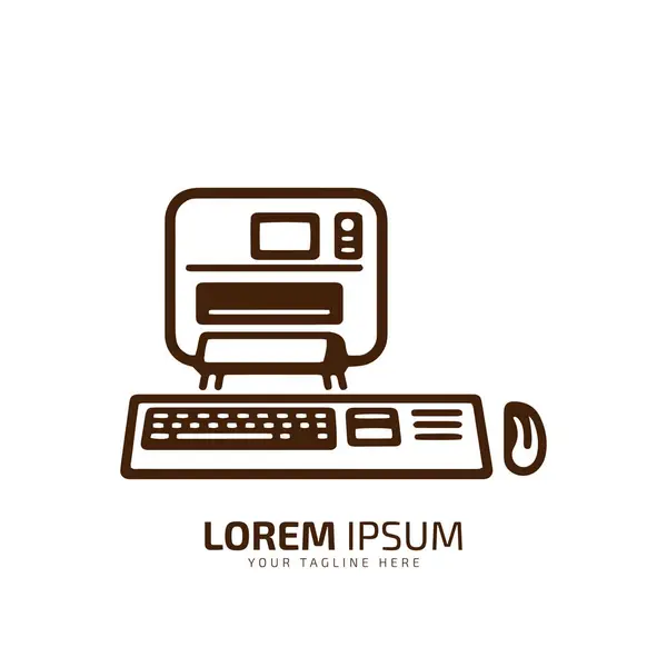 Illustrazione Della Silhouette Vettoriale Icona Logo Desktop Frontale Design Standard — Vettoriale Stock