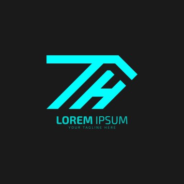 ilk harf TH veya HT asgari soyut ve doğrusal logo simgesi