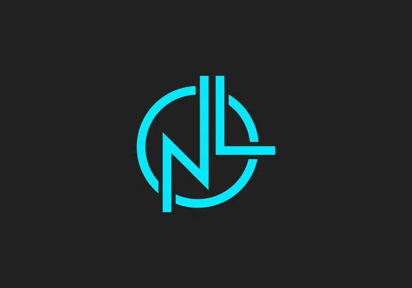 初始字母Nl或Ln最小抽象和线形标志 Nlo向量图标 — 图库矢量图片