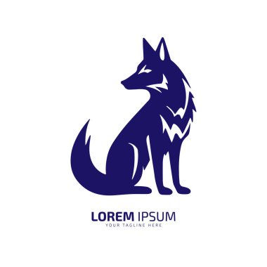 Asgari ve soyut kurt logosu çakal ikonu köpek silueti çakal vektörü