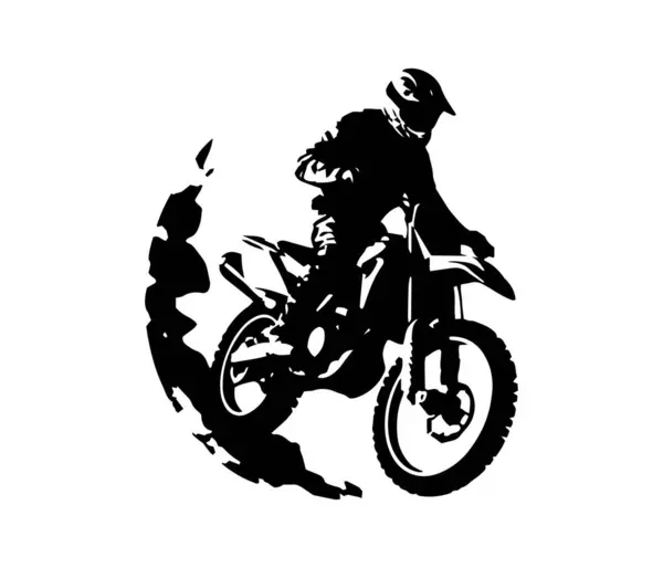 Motocross Logo Design Motocross Extrémní Sport Horskou Přírodou Koncept — Stockový vektor