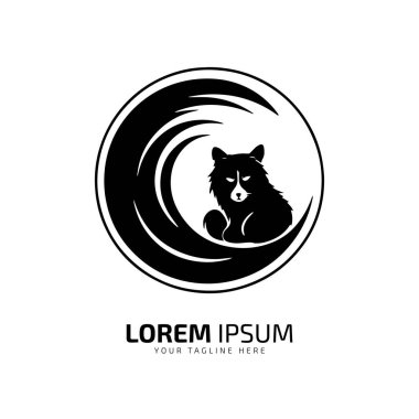 Kedi simgesi logo vektörü siluetinin minimal ve soyut logosu izole edilmiş tasarım