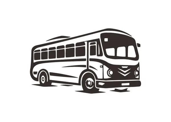Logo Minimal Abstrait Icône Bus Silhouette Vectorielle Bus Scolaire — Image vectorielle