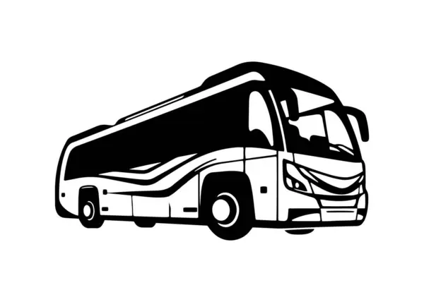 Otobüs Simgesi Okul Otobüsü Vektör Siluetinin Minimal Soyut Logosu Izole — Stok Vektör