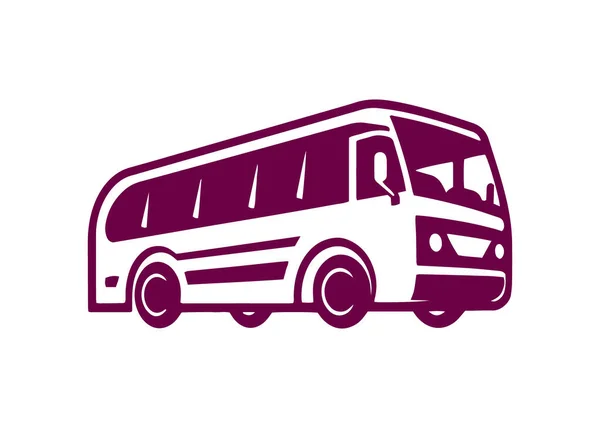 Logo Abstrait Icône Bus Silhouette Vectorielle Bus Scolaire Design Isolé — Image vectorielle