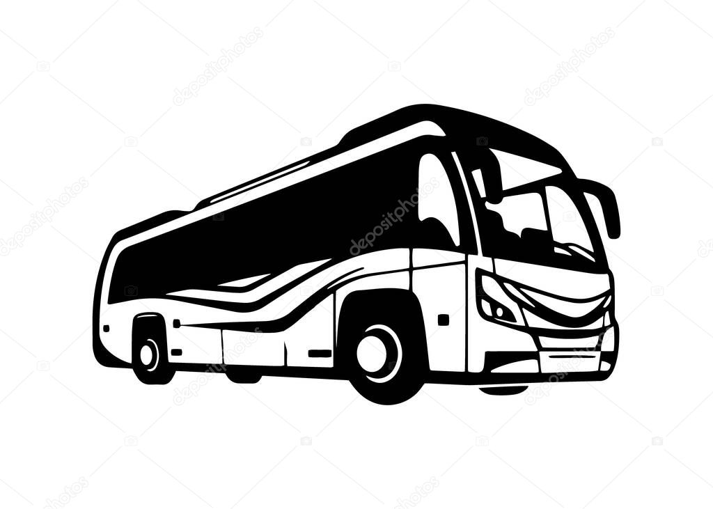 Minimal and abstract logo of bus icon school bus vector silhouette isolated design