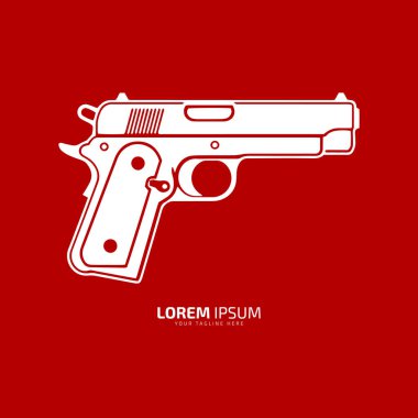 Silah vektörü tabanca ikonu siluet şablon tasarımının minimal ve soyut logosu