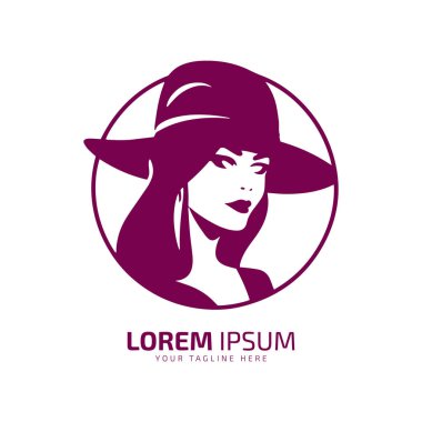 Kadın vektör ikon kadın silueti kadın şablon tasarımının minimal ve soyut logosu