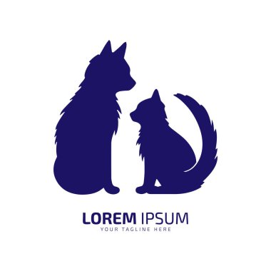 minimal ve soyut kedi logosu kedi yavrusu köpek silueti tasarımı