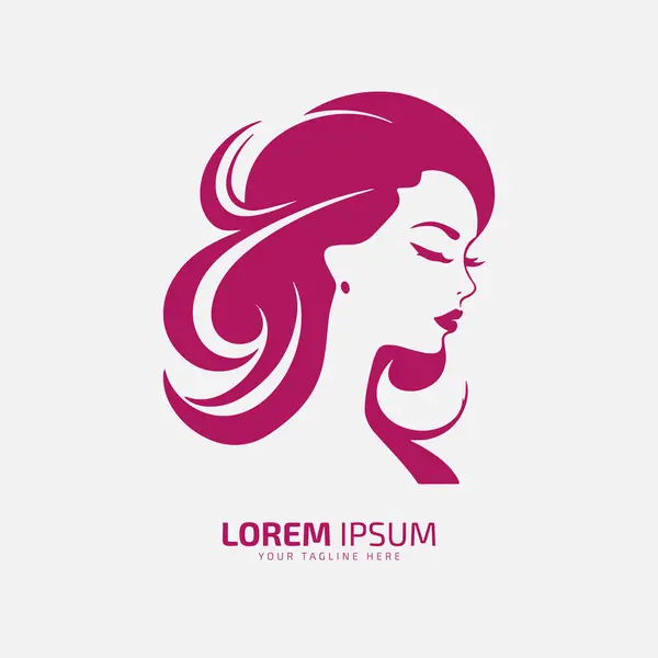 Soyut Bayan Profil Simgesi Vektör Tasarımı Logo Silueti Vektörü Izole — Stok Vektör