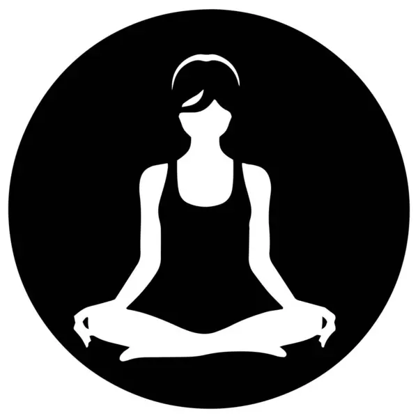 Abstrakt Lady Profile Minimalistische Vektor Yoga Übungen Pose Logo Symbol — Stockvektor