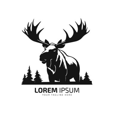 Moose logosu kürk ikonu geyik vektörü izole tasarımı