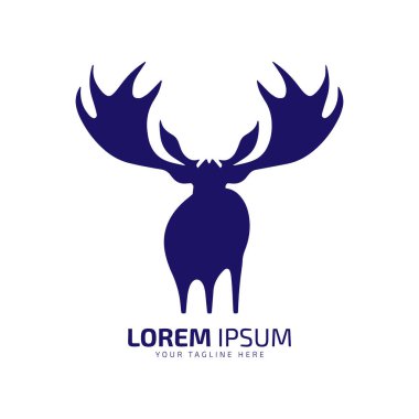 Moose logosu kürk ikonu geyik silueti vektörü izole edilmiş turuncu vektör tasarımı