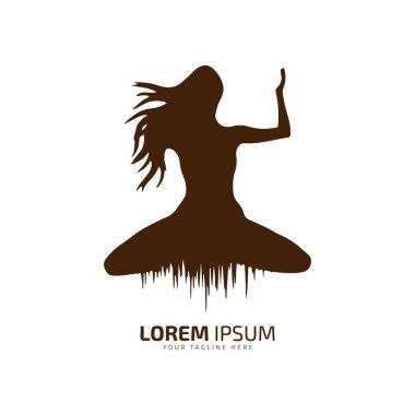 Yoga ikonu egzersiz vektörü kız meditasyon siluetinin minimum ve soyut logosu izole edilmiş tasarım