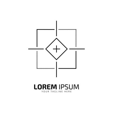 Bullseye Precision Iconic Crosshair Logo Artistry simgesi logo vektör illüstrasyon silüeti izole tasarım