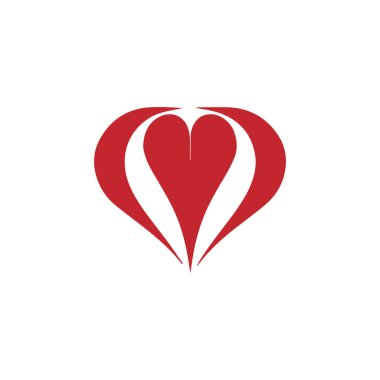 Soyut simge vektör silueti logosu izole edilmiş tasarım kalp konsepti